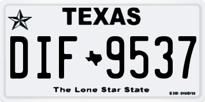 TX license plate DIF9537