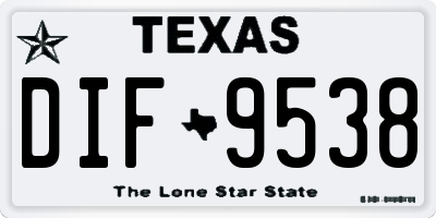 TX license plate DIF9538