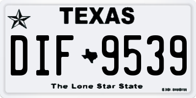 TX license plate DIF9539
