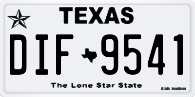 TX license plate DIF9541