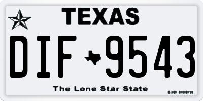 TX license plate DIF9543