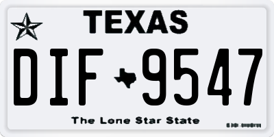 TX license plate DIF9547
