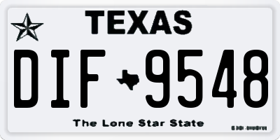 TX license plate DIF9548