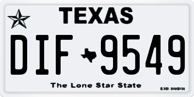 TX license plate DIF9549