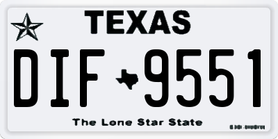 TX license plate DIF9551