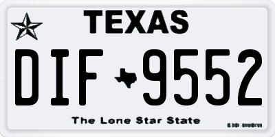 TX license plate DIF9552