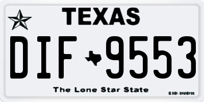 TX license plate DIF9553