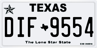 TX license plate DIF9554