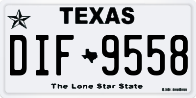 TX license plate DIF9558