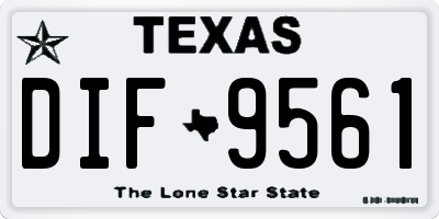 TX license plate DIF9561