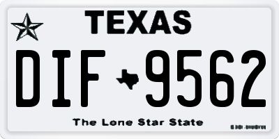 TX license plate DIF9562
