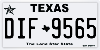 TX license plate DIF9565