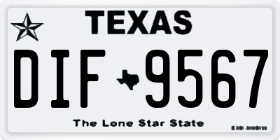 TX license plate DIF9567