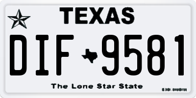TX license plate DIF9581