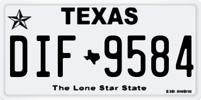 TX license plate DIF9584