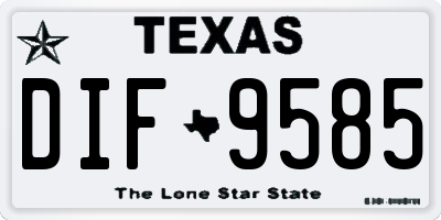 TX license plate DIF9585
