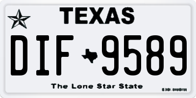 TX license plate DIF9589