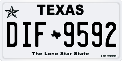 TX license plate DIF9592