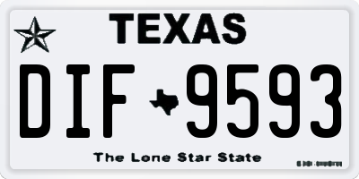 TX license plate DIF9593