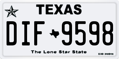 TX license plate DIF9598