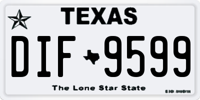 TX license plate DIF9599