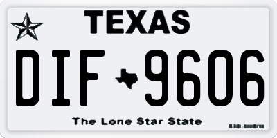 TX license plate DIF9606