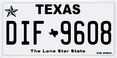TX license plate DIF9608
