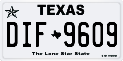 TX license plate DIF9609
