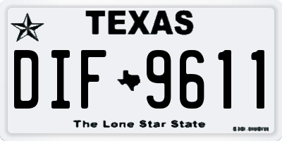 TX license plate DIF9611