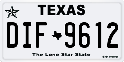 TX license plate DIF9612