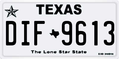 TX license plate DIF9613