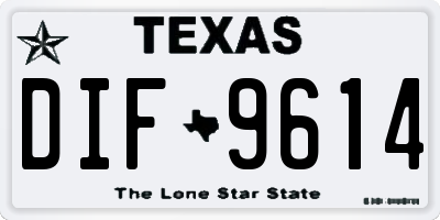 TX license plate DIF9614