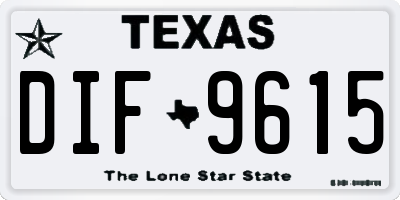TX license plate DIF9615