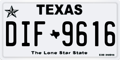 TX license plate DIF9616