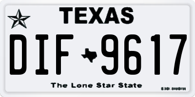 TX license plate DIF9617