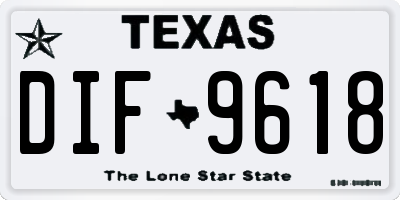 TX license plate DIF9618