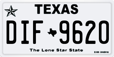 TX license plate DIF9620