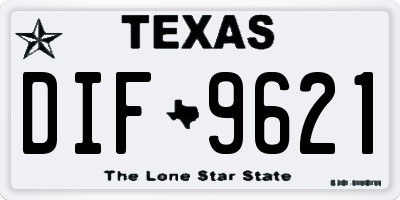 TX license plate DIF9621