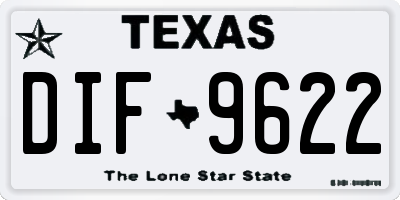 TX license plate DIF9622