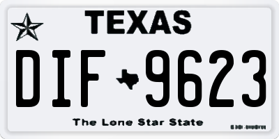 TX license plate DIF9623