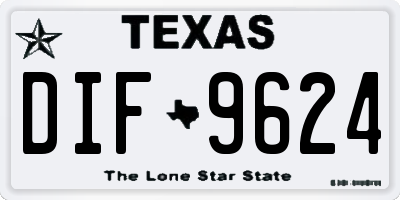TX license plate DIF9624