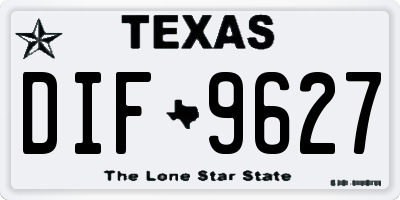 TX license plate DIF9627