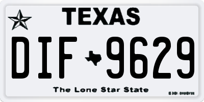 TX license plate DIF9629