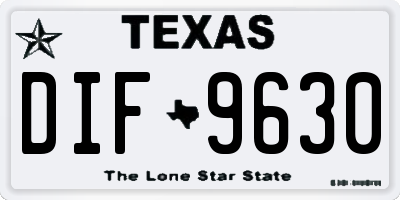 TX license plate DIF9630
