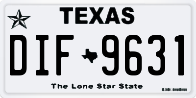 TX license plate DIF9631