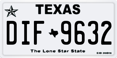 TX license plate DIF9632