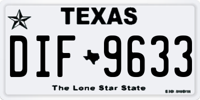TX license plate DIF9633