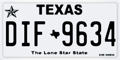 TX license plate DIF9634