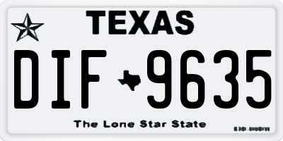 TX license plate DIF9635