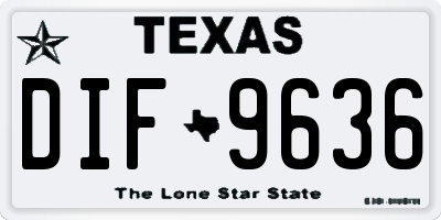 TX license plate DIF9636